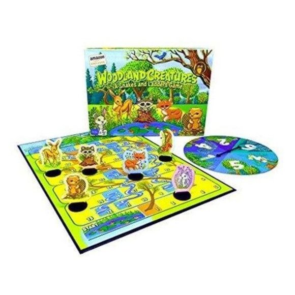 Woodland Creatures Snakes & Ladders Game Exclusive For Kids & Family Fun - Picture 1 of 6